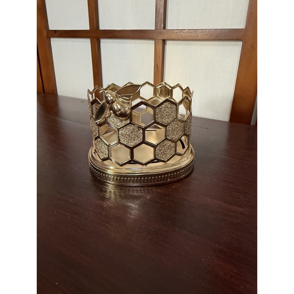 Bath & Body Works Honey Bee Gold Honeycomb Metal Soap Holder 3.5" x 2.5" Decor